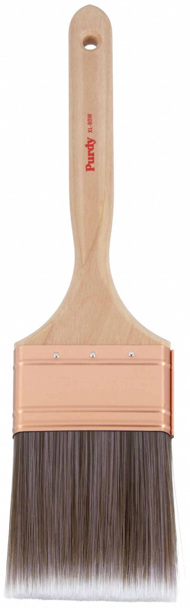 Paint Brush: Flat Sash Brush, 3 in, Synthetic, Polyester/Nylon