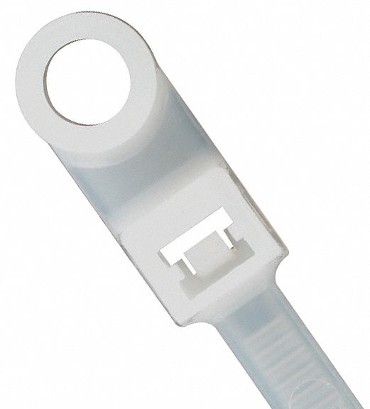 Cable Tie, Mountable, Color Natural, PK 100 Grainger