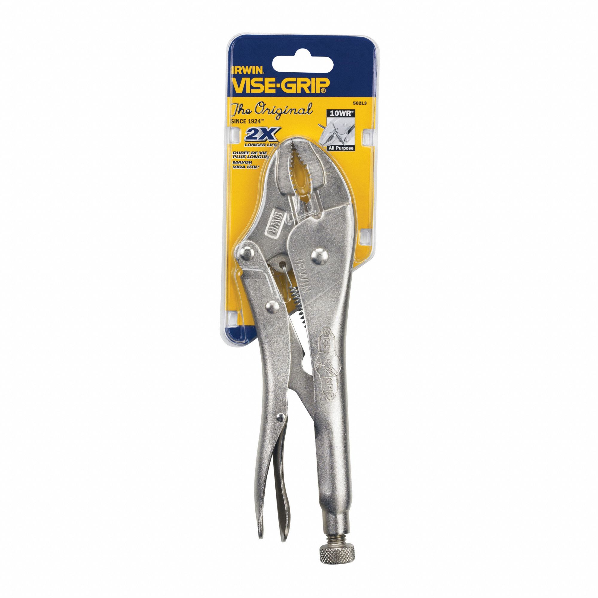 IRWIN VISEGRIP Curved Jaw Locking Pliers, Jaw Capacity 17/8 in, Jaw