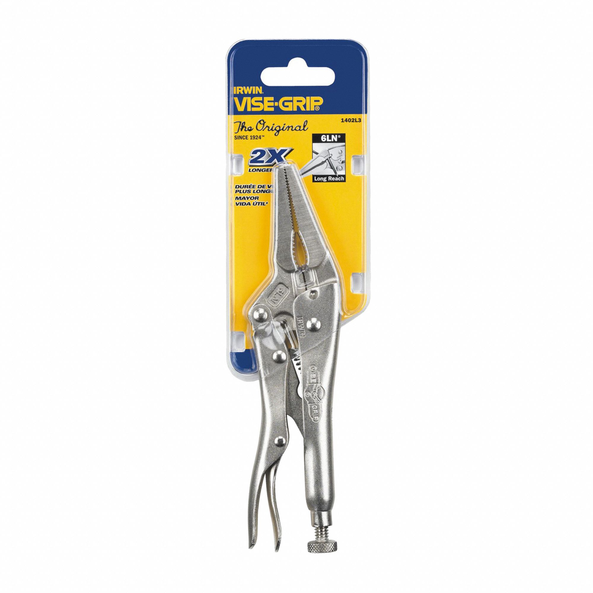 IRWIN VISEGRIP Locking Plier Long Nose, Lever, 2 in Max Jaw Opening