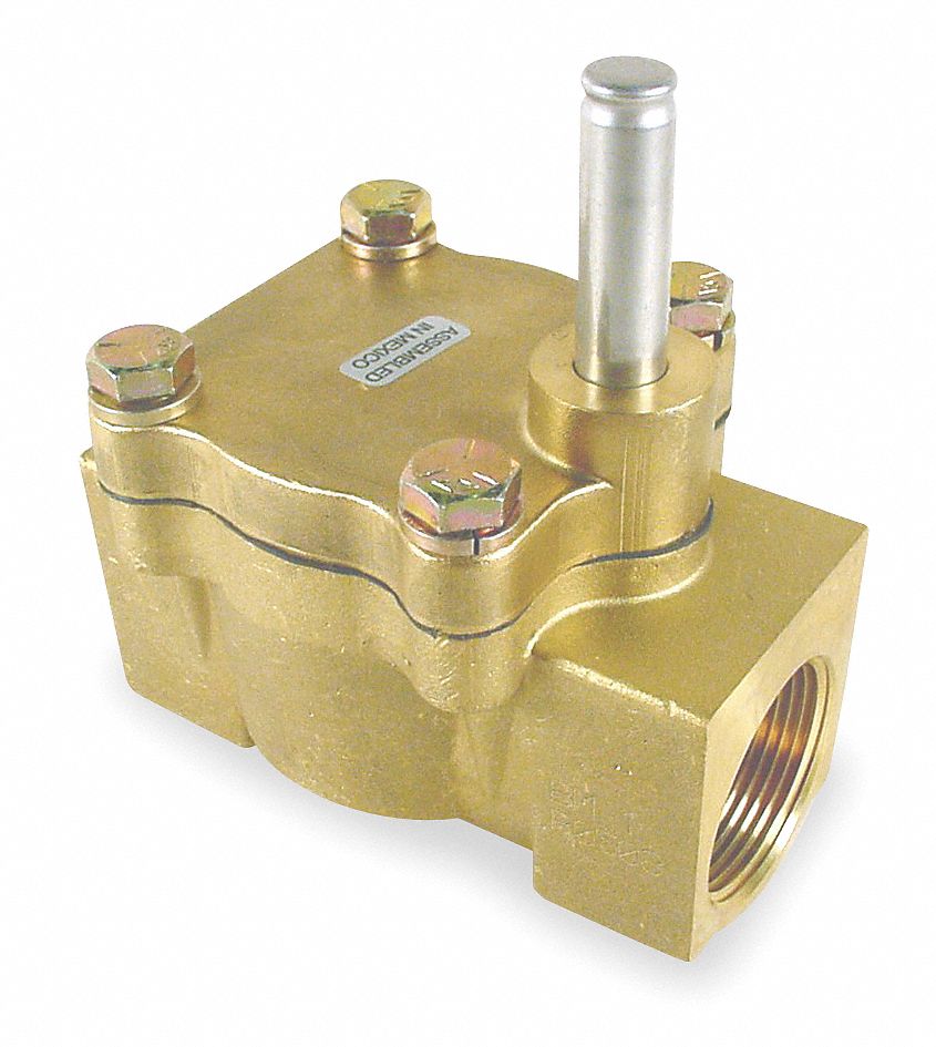 SOLENOID VALVE BODY: 2-WAY, NORMALLY CLOSED, 1 IN PIPE, BRASS BODY, NBR SEAL, FPT X FPT