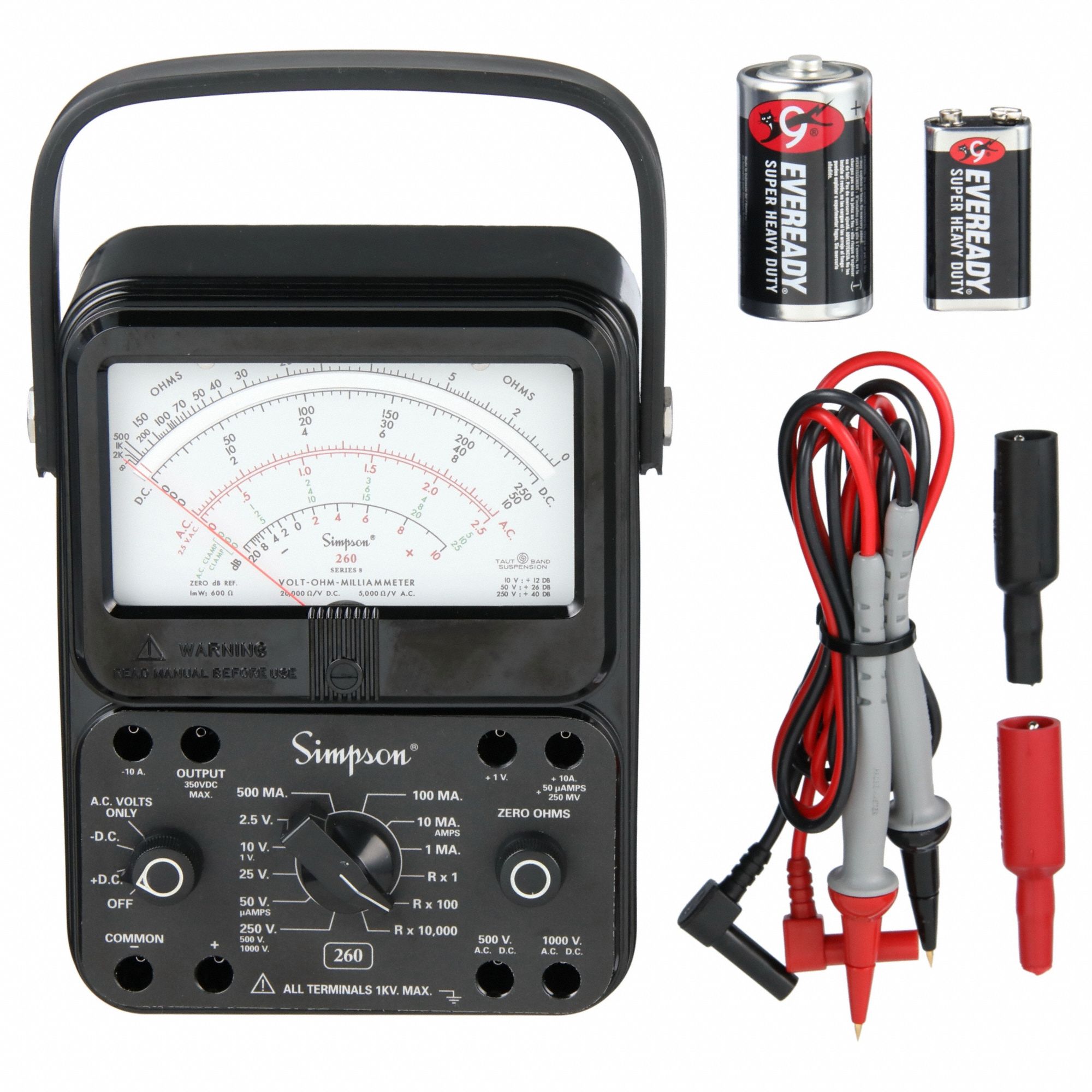 Simpson Analog Safety Volt OHM Meter - Cole-Parmer