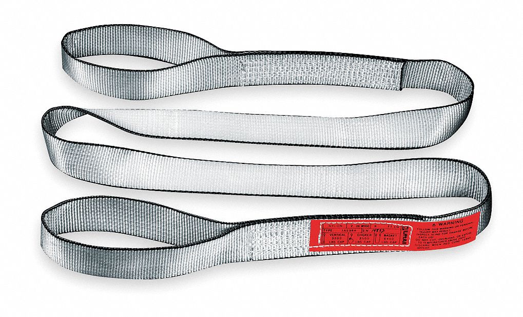 WEB SLING, TYPE 3, POLYESTER, 8 FT SLING L, 10 IN EYE L, 1 PLY