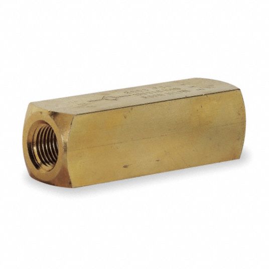 PARKER Hydraulic Check Valve, 2,000 psi, 5.0 gpm, Brass 1A858C400B