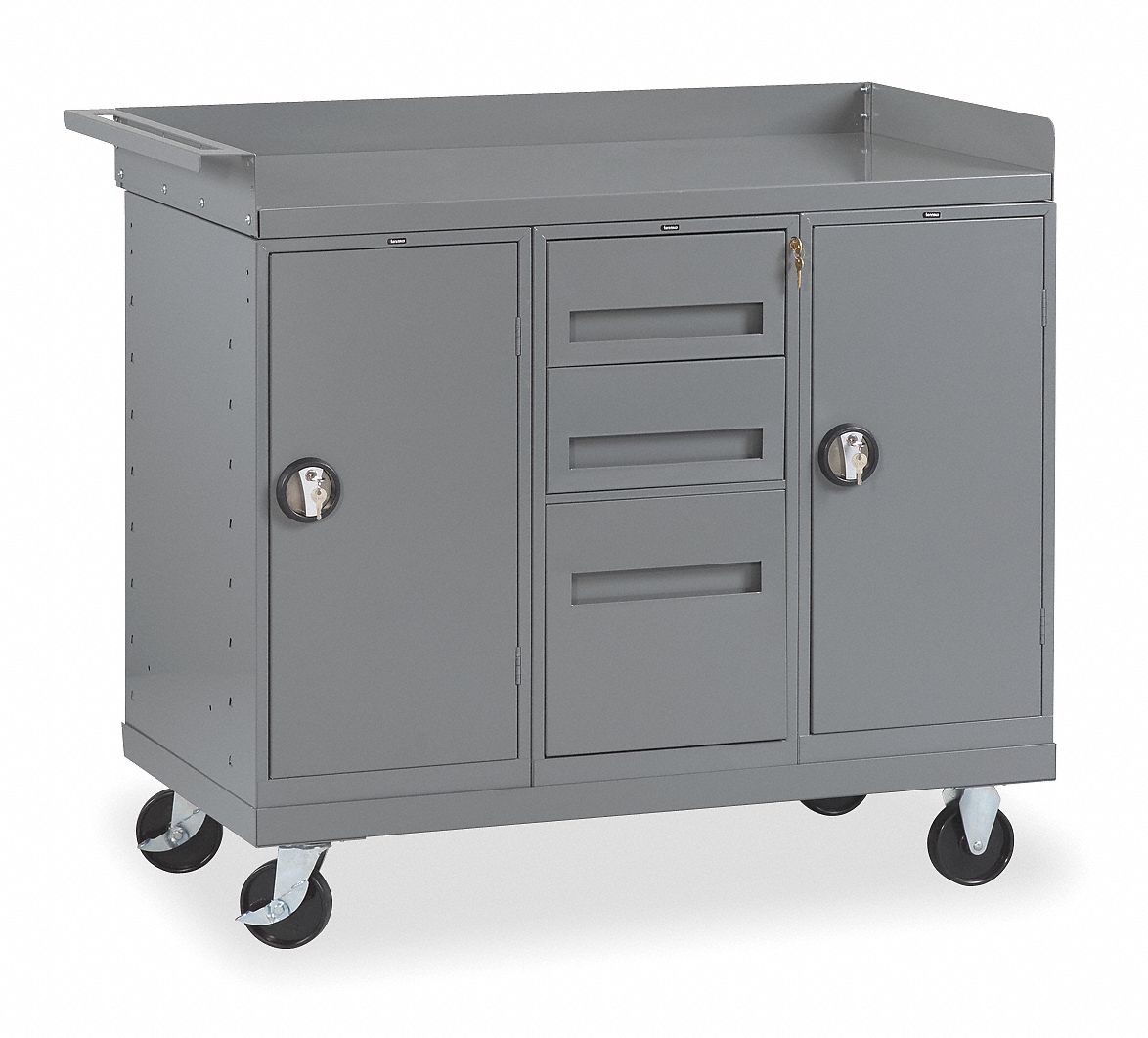 MOBILE CABINET BENCH,STEEL,48" W,25" D