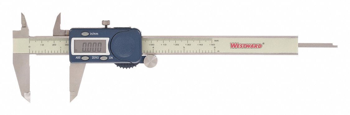 4-WAY DIGITAL CALIPER, 0 IN TO 6 IN/0 TO 15MM RANGE, +/-01 IN/+/-0.02MM ACCURACY, STEEL