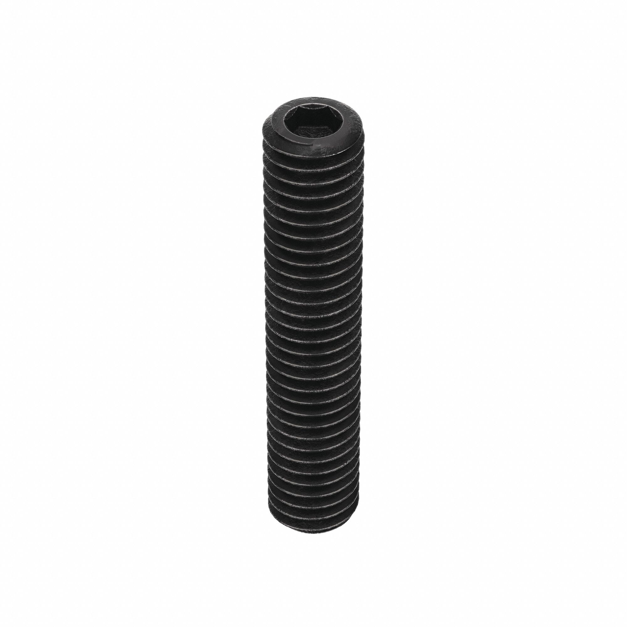 Socket Set Screw: 3/8"-16 Thread Size, 2 in Overall Lg, Cup pt, Alloy Steel, Black Oxide, 25 PK