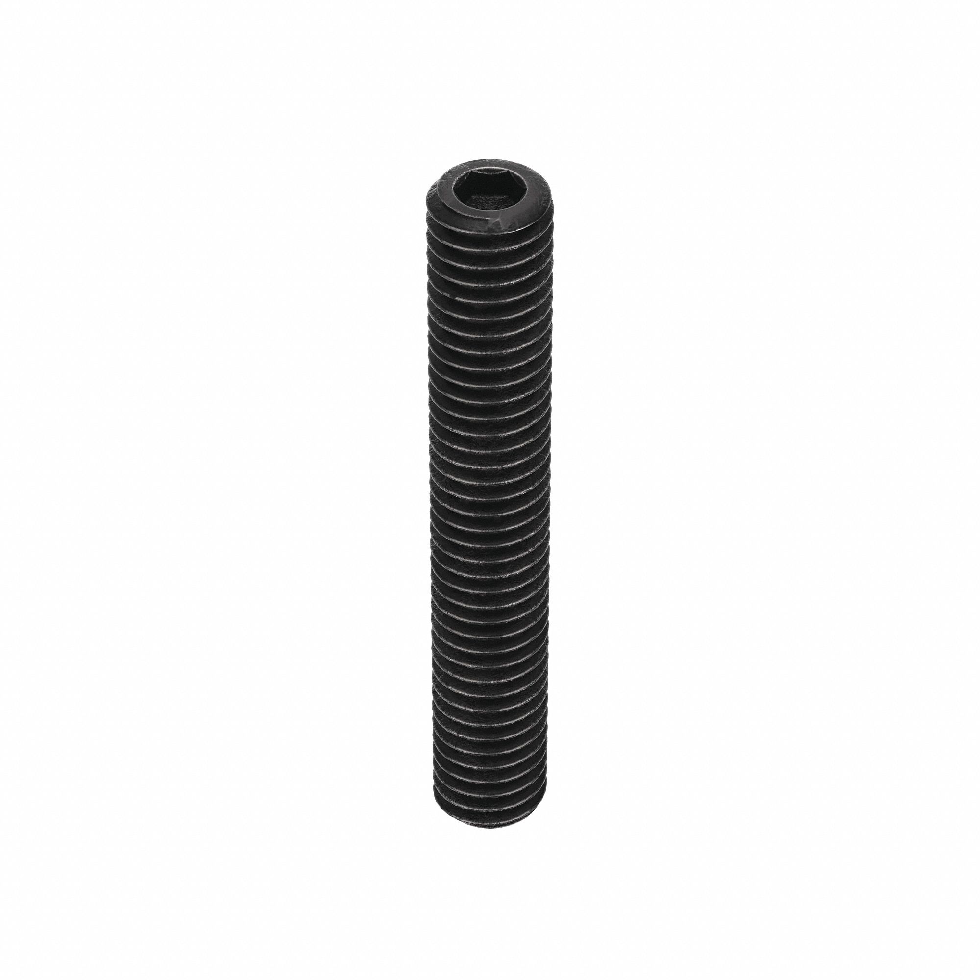 Socket Set Screw: 3/8"-16 Thread Size, 2 1/2 in Overall Lg, Cup pt, Alloy Steel, Black Oxide, 25 PK