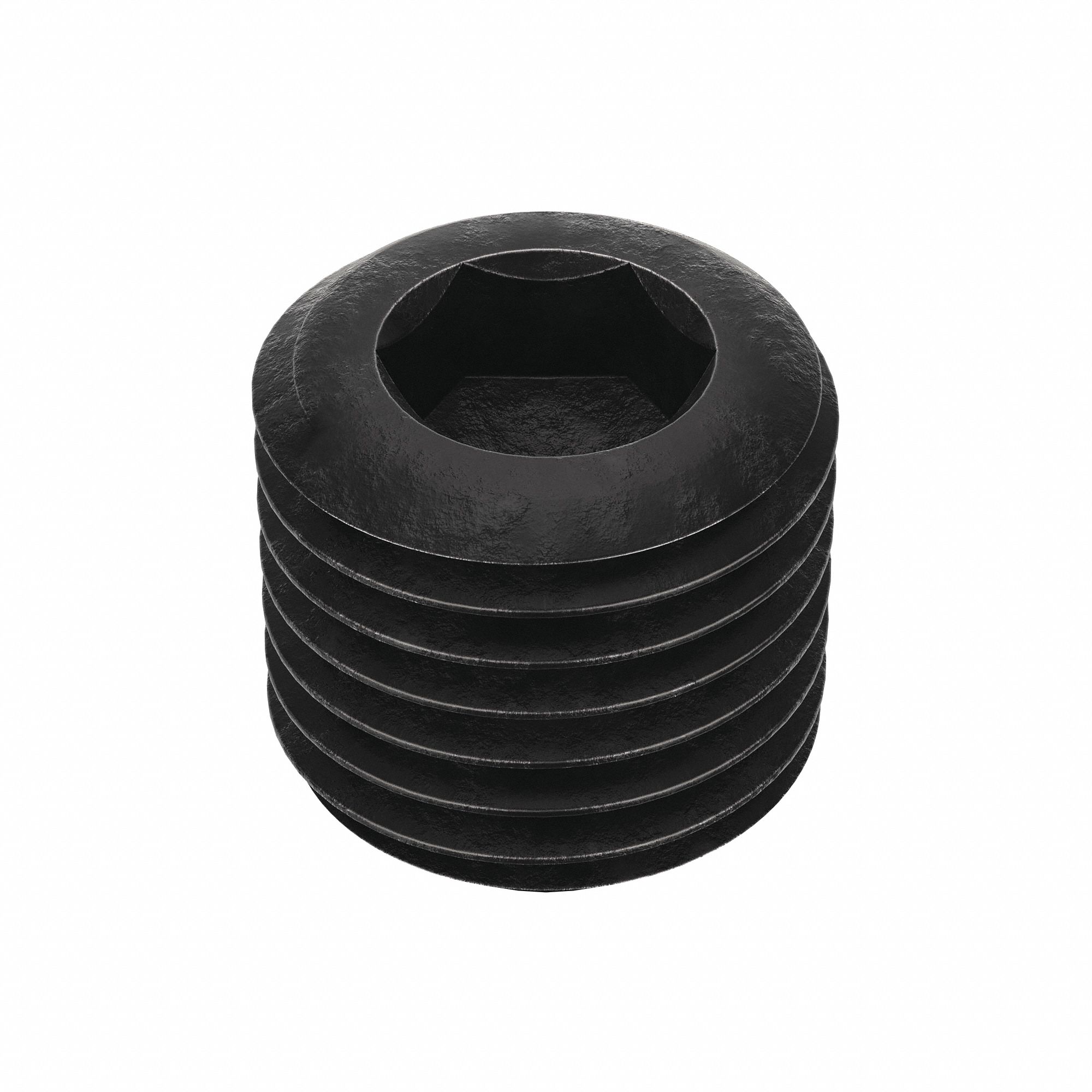 Socket Set Screw: 3/8"-24 Thread Size, 3/8 in Overall Lg, Cup pt, Alloy Steel, Black Oxide, 100 PK