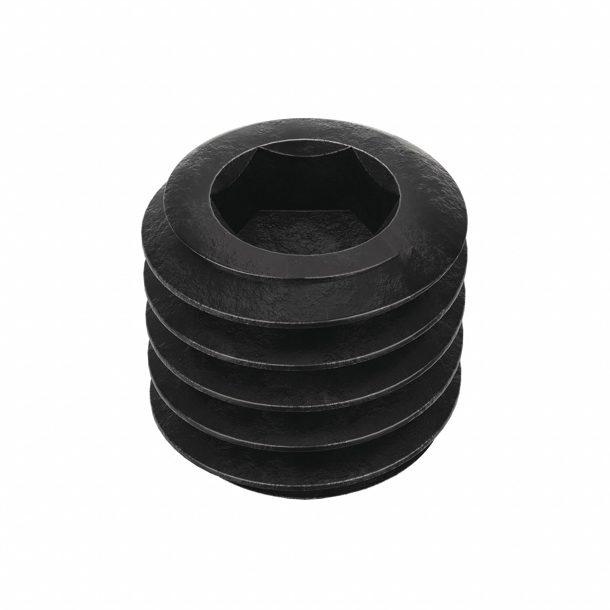 Socket Set Screw: 7/16"-14 Thread Size, 7/16 in Overall Lg, Cup pt, Alloy Steel, Black Oxide, 50 PK