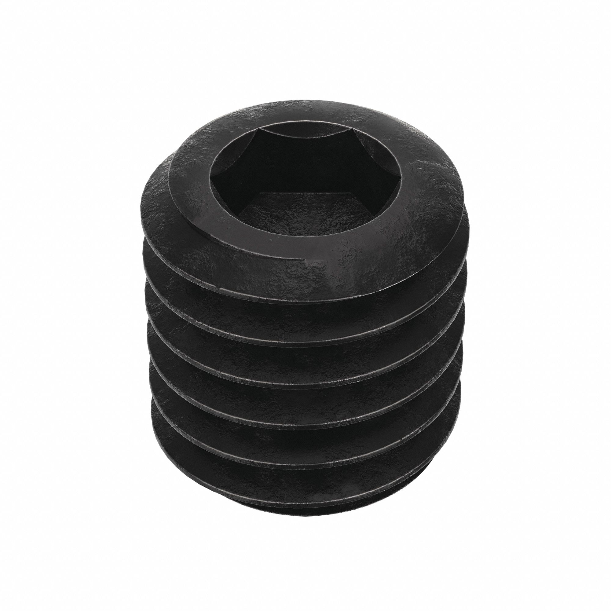 Socket Set Screw: 7/16"-14 Thread Size, 1/2 in Overall Lg, Cup pt, Alloy Steel, Black Oxide, 50 PK