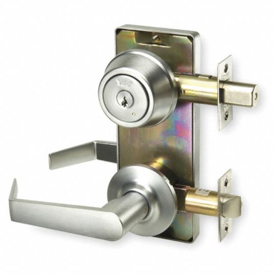 YALE Lever Lockset, Mechanical, Entrance 1ABG7AU4851LN x 626 Grainger