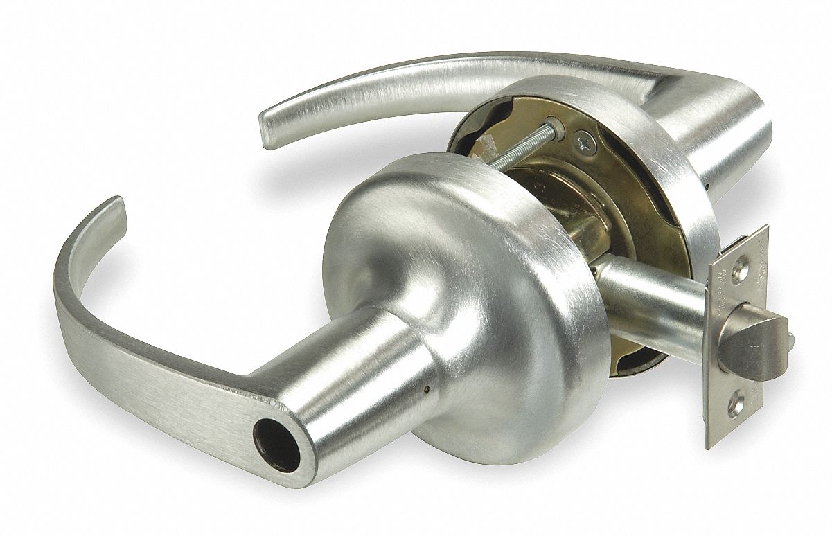 Door Lockset: Storeroom Lever Locksets, Chrome, ADA Compliant, LFIC