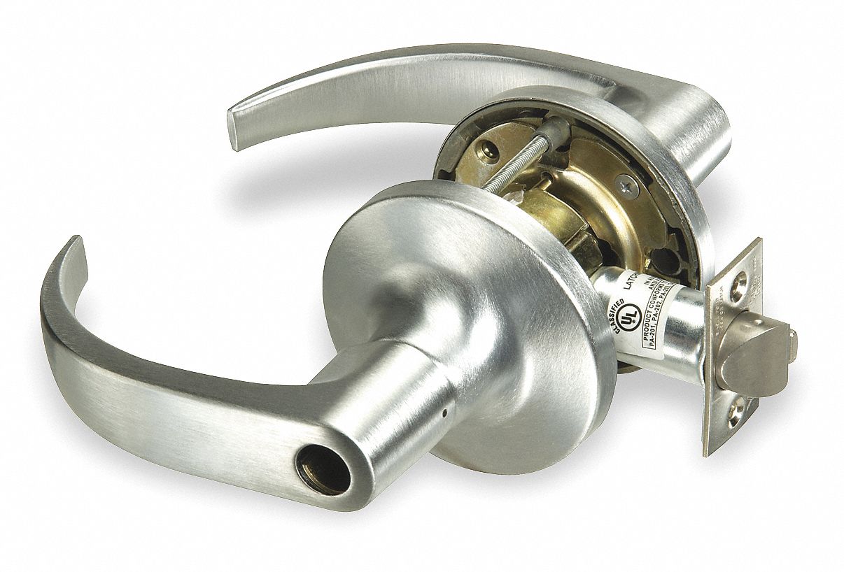 Door Lockset: Storeroom Lever Locksets, Chrome, ADA Compliant, LFIC