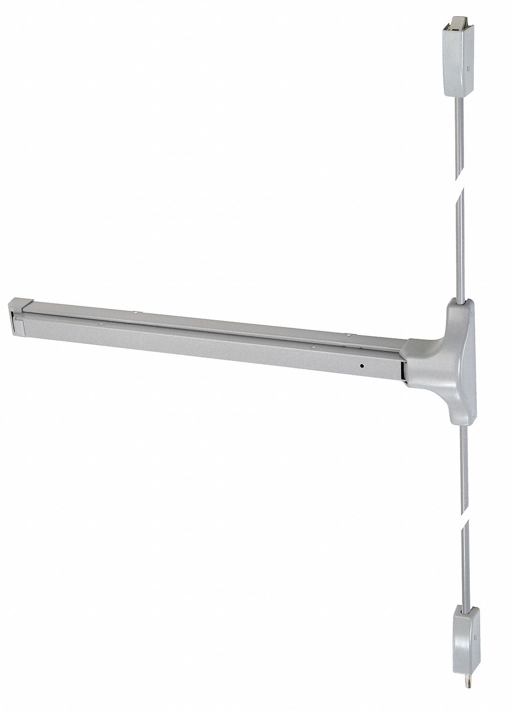 Surface Vertical Rod: 36 in Max Door Wd, Aluminum