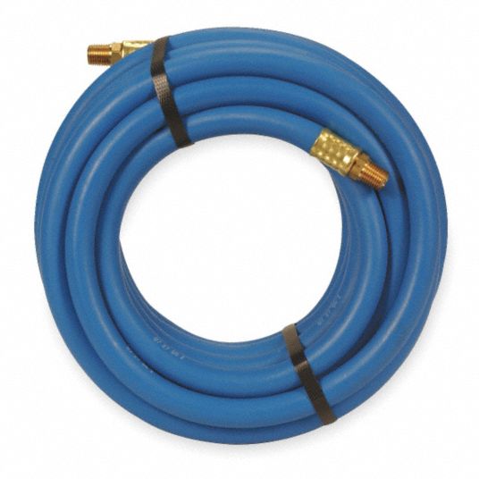 CONTINENTAL Air Hose 3/8 in Hose Inside Dia., Blue, Brass 3/8 in MNPT