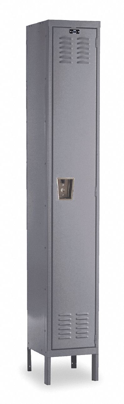 Wardrobe Locker: 12 in x 15 in x 66 in, Louvered, 1 Tiers, 1 Units Wide, Padlock Hasp