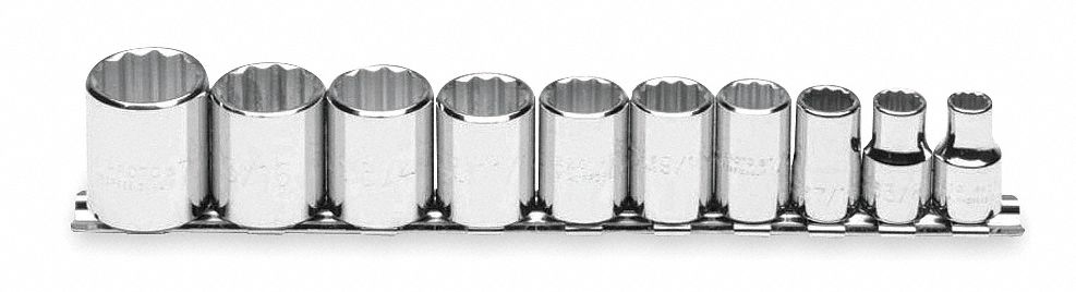 SOCKET SET 12PT 3/8DR 10PC