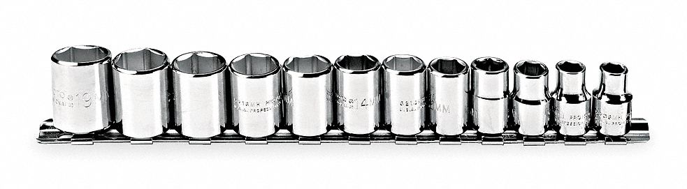 SOCKET SET 6PT 3/8 DR 12PC