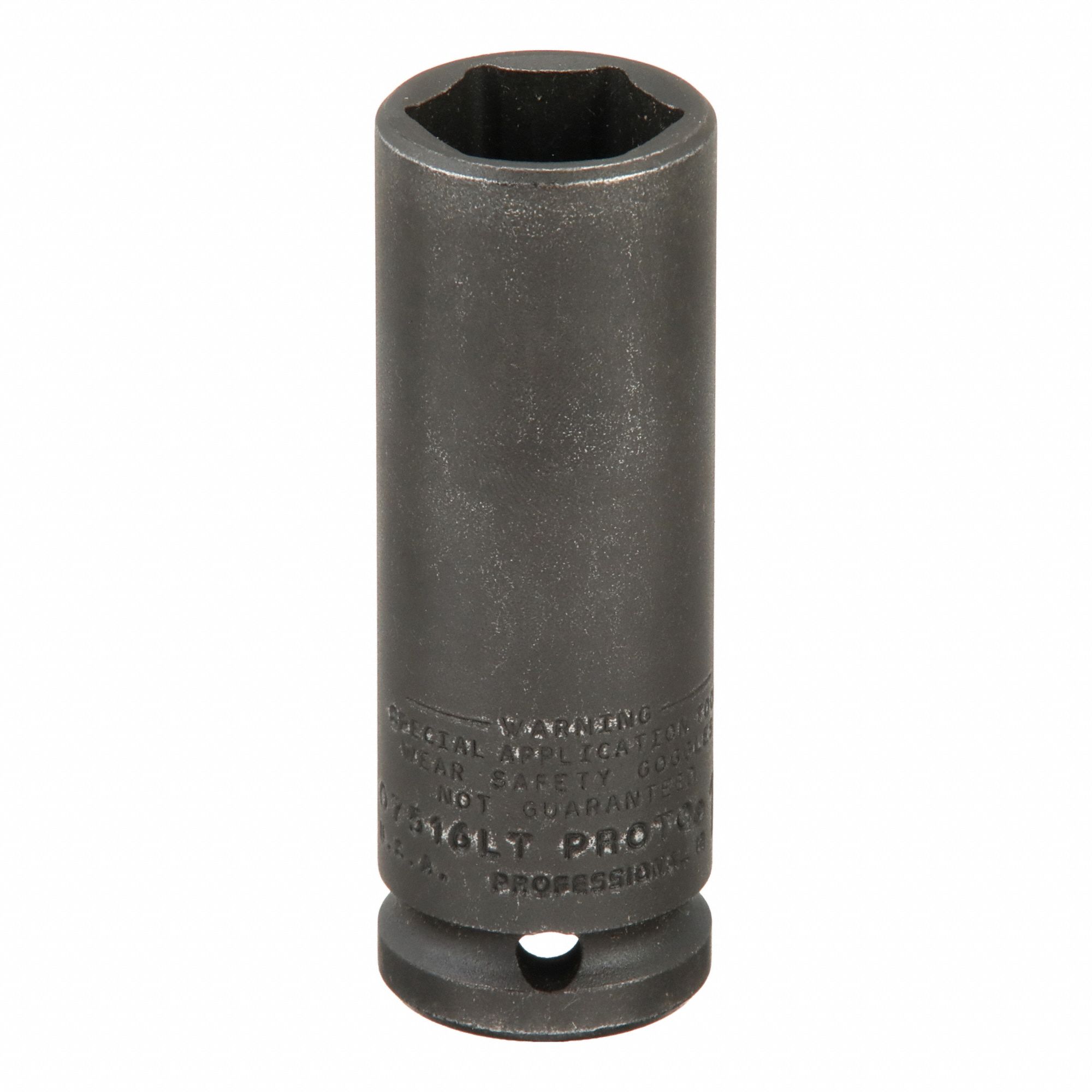Impact Socket: 3/4 in Drive Size, SAE, 1 in Socket Size, 6-Point, Deep, 4 in Overall Lg