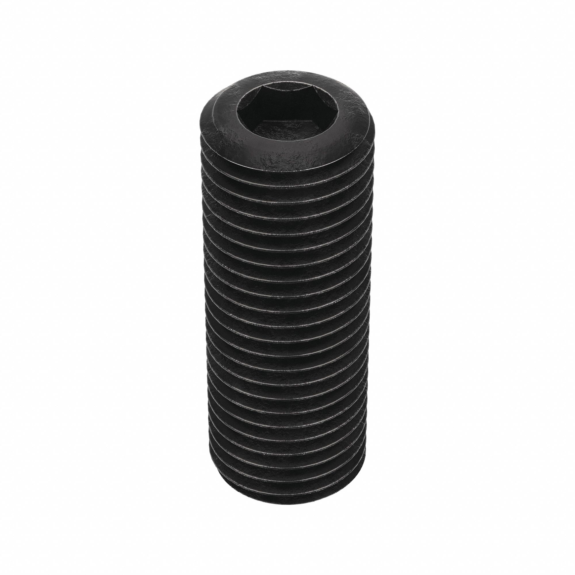 Socket Set Screw: 7/16"-20 Thread Size, 1 1/4 in Overall Lg, Cup pt, Alloy Steel, Black Oxide, 25 PK