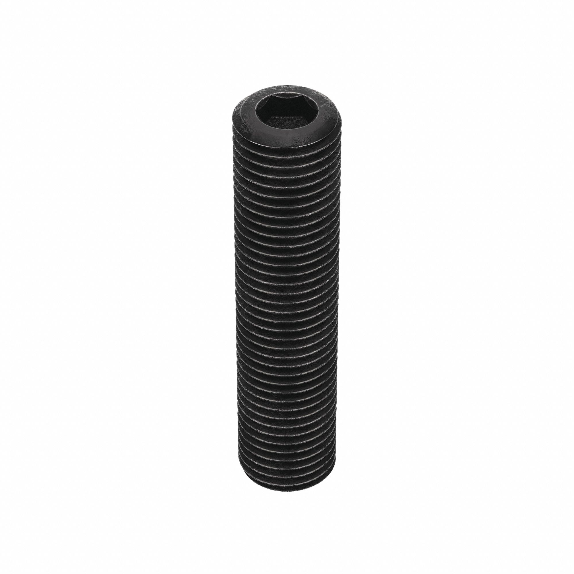 Socket Set Screw: 7/16"-20 Thread Size, 2 in Overall Lg, Cup pt, Alloy Steel, Black Oxide, 10 PK