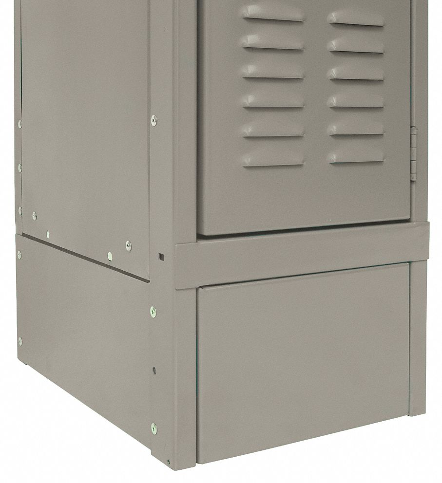 Locker End Base: 1/8 in x 24 in x 6 in, 1/8 in Footplate Wd, Side, 1 Bases/Pedestal, Steel