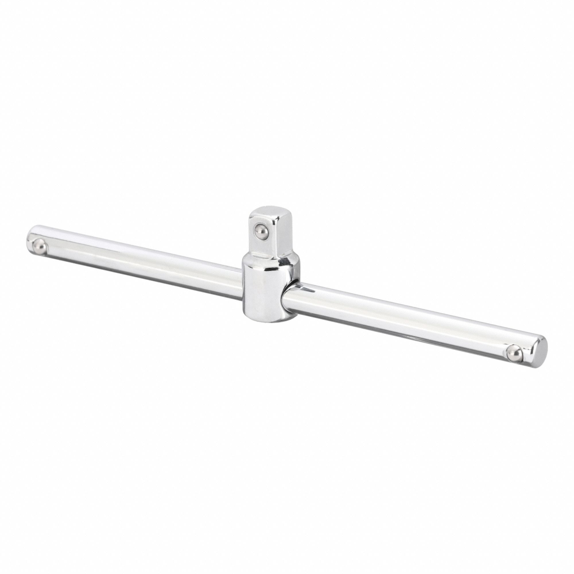 Sliding Bar: 1/4 in Drive, 4 1/2 in Lg, Smooth Grip, Alloy Steel, Chrome