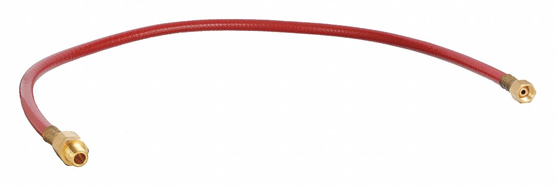 SNUBBER HOSE, ⅜ IN HOSE ID, 32 IN HOSE LENGTH, RED, BRASS X BRASS, MNPT X FNPT