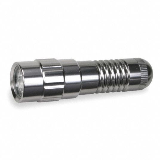 Mini Flashlight, Aluminum, Maximum Lumens Output: 40, Silver, 3.75 in ...