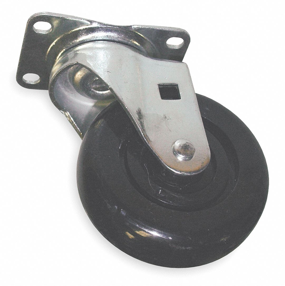 Swivel Caster: 5 in Overall Lg, 2 1/2 in Overall Wd, GRFG4608L30000