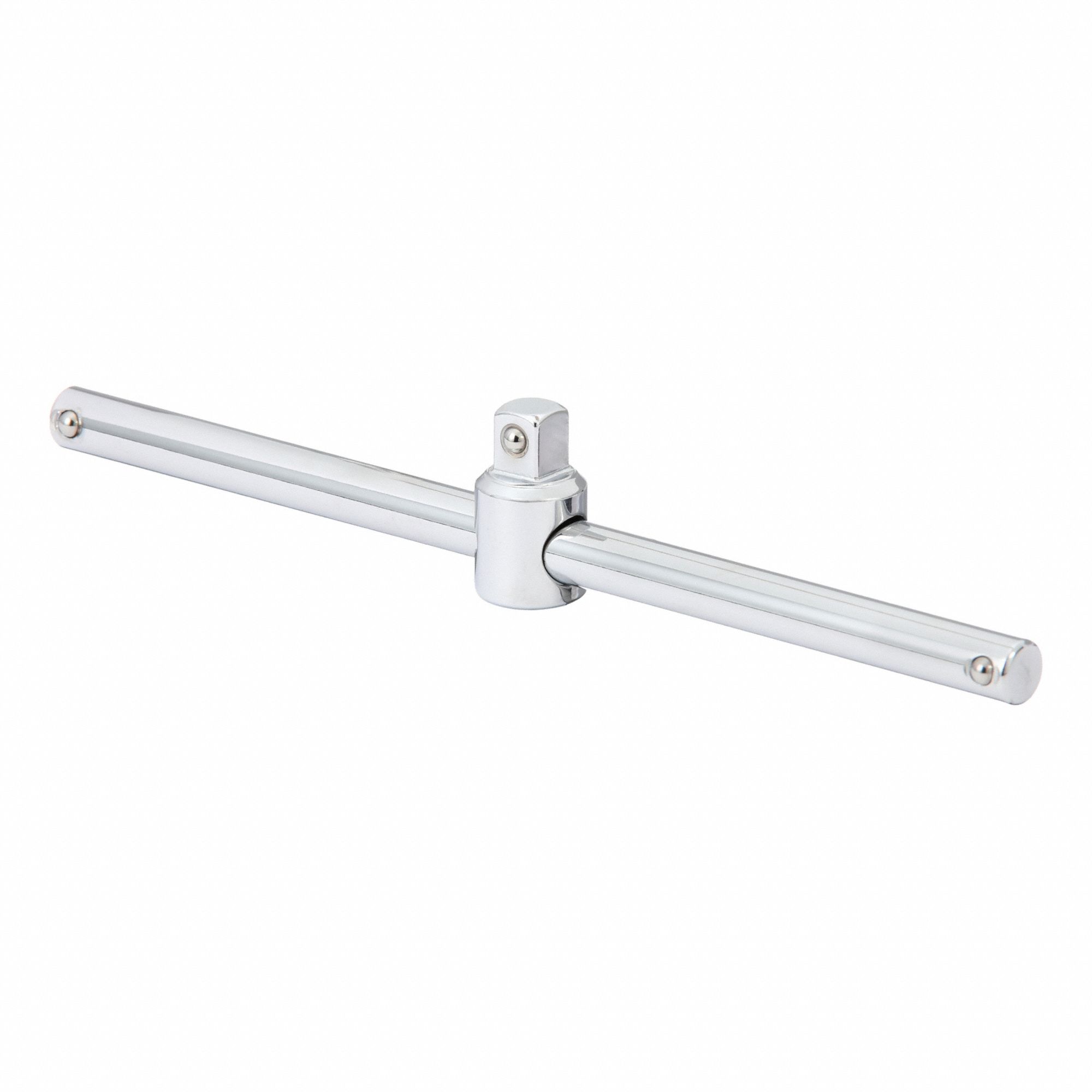 Sliding Bar: 3/8 in Drive, 8 in Lg, Smooth Grip, Alloy Steel, Chrome