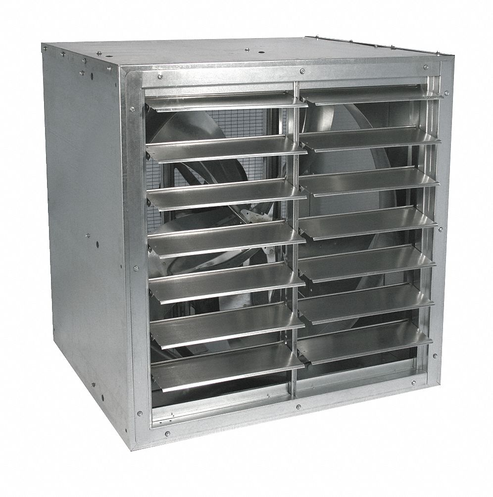 DAYTON Cabinet Exhaust Fan: Belt Drive, 54 in Blade, 5 hp, Open Dripproof,  35,881 cfm, 3 ph