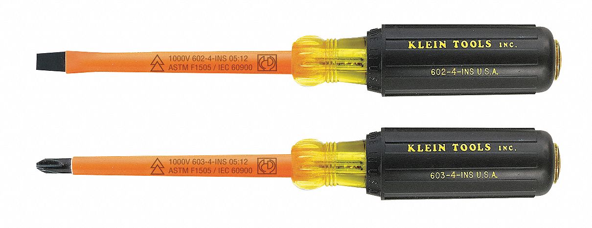 KLEIN TOOLS, 2 Pieces, Phillips/Slotted Tip, ESD Safe Insulated