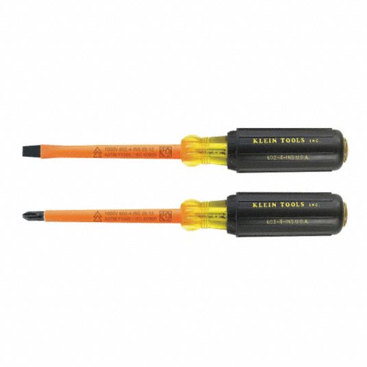 KLEIN TOOLS, 2 Pieces, Phillips/Slotted Tip, ESD Safe Insulated