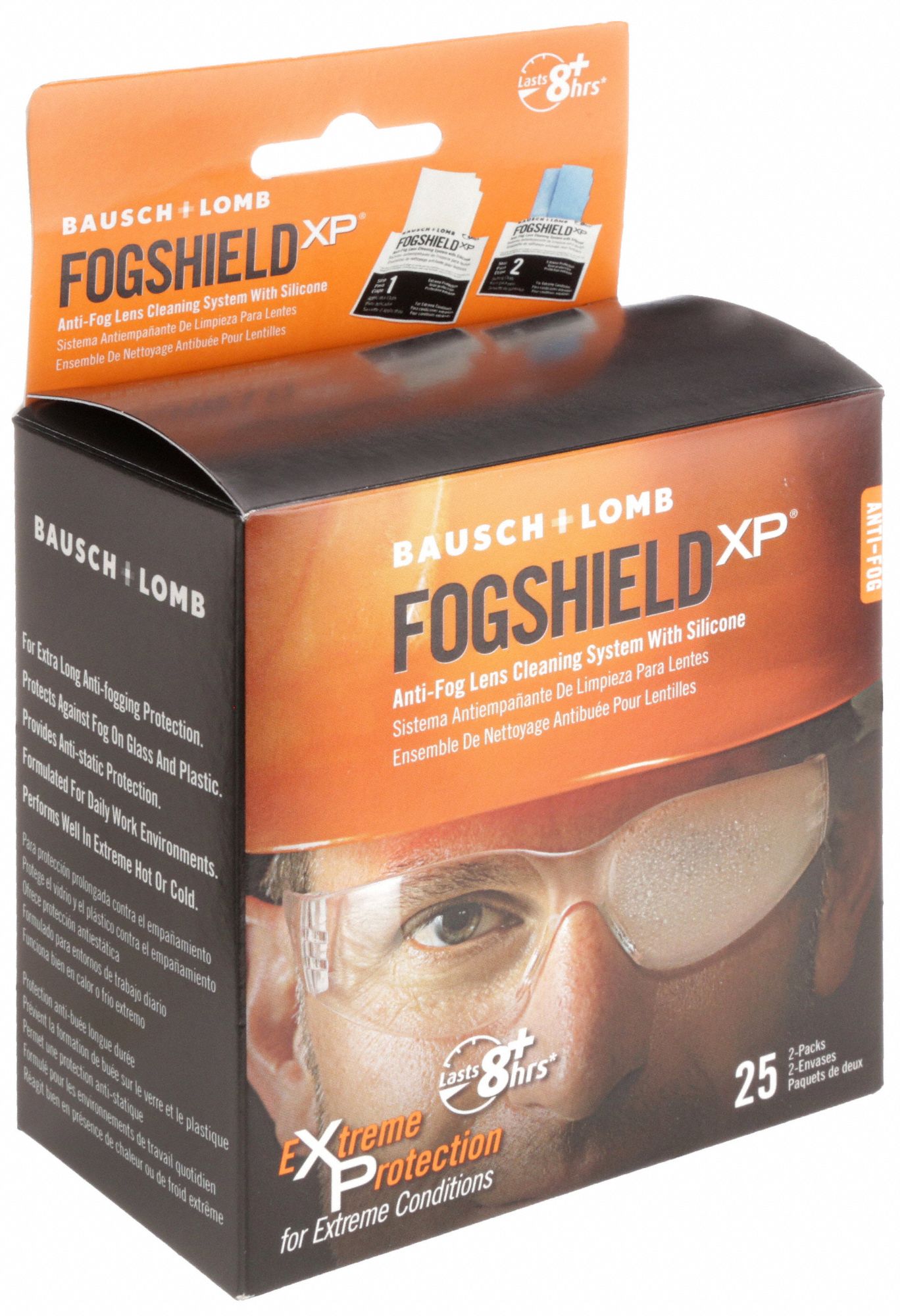 Lens Cleaning Wipes: Individually Wrapped, 4 in x 8 in Tissue Dimensions, 25 PK