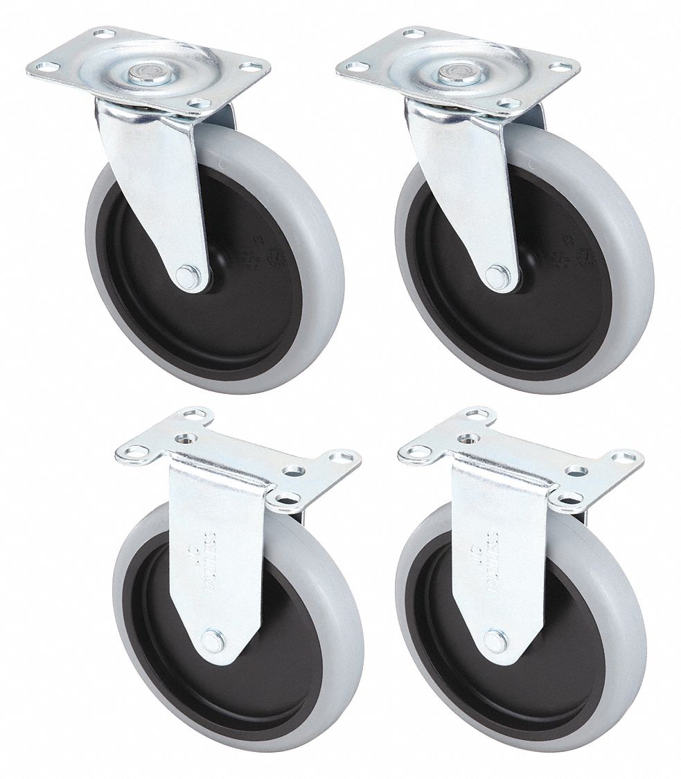 Rubbermaid Cart Casters - 5 Non-marking Wheel for 4400, 4401, 4500, 4505,  4525 Series Carts - Set of 4 - CasterHQ Brand