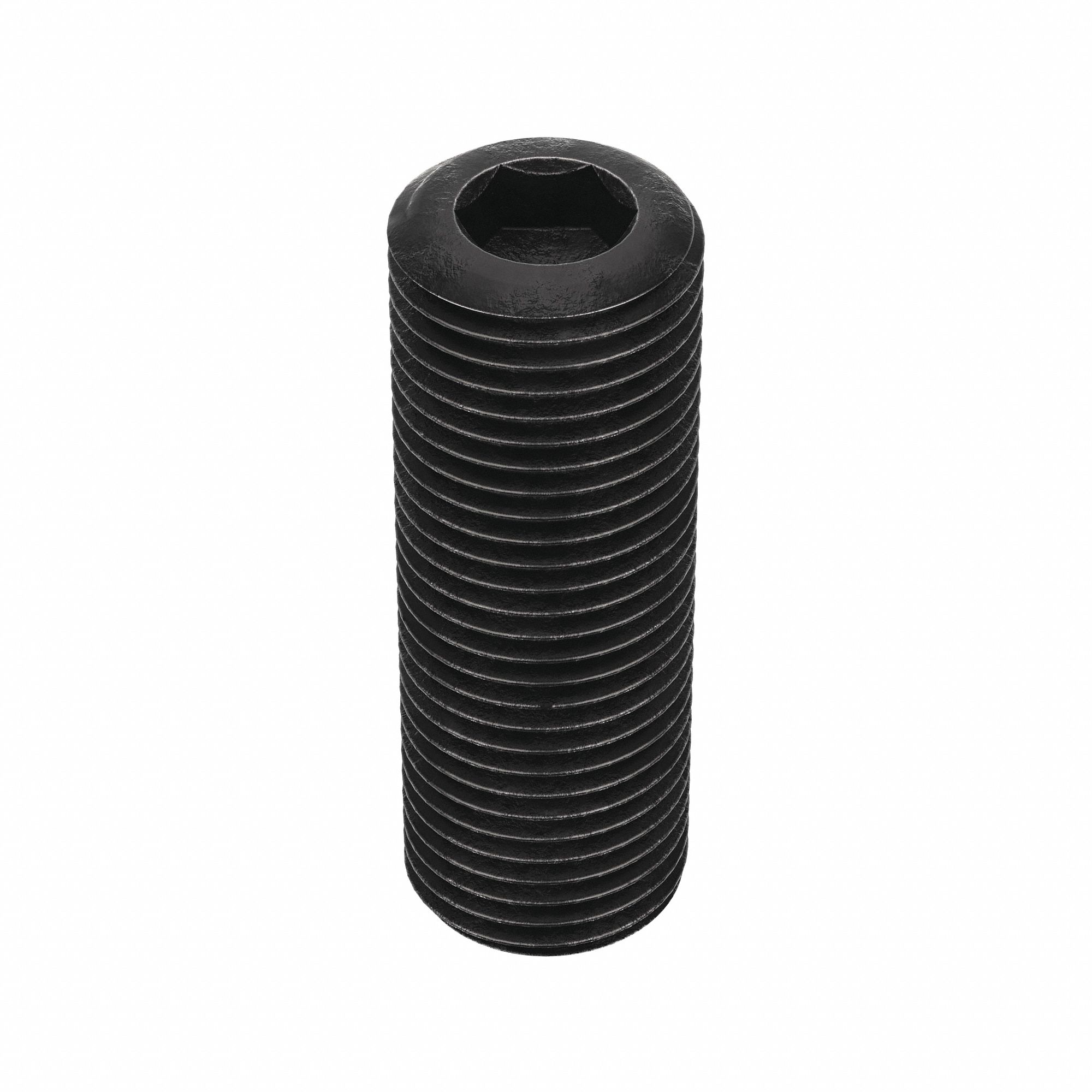 Socket Set Screw: 1/2"-20 Thread Size, 1 1/2 in Overall Lg, Cup pt, Alloy Steel, Black Oxide, 10 PK