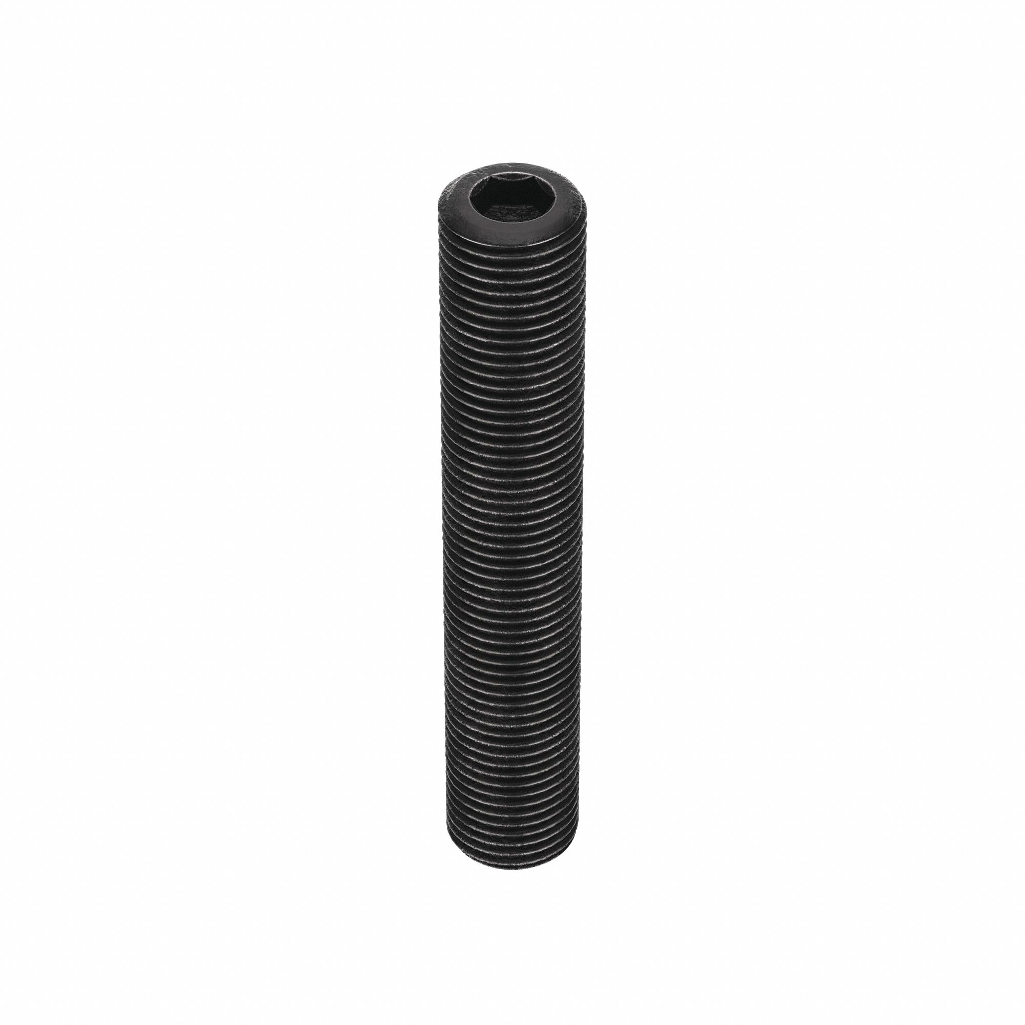 Socket Set Screw: 1/2"-20 Thread Size, 3 in Overall Lg, Cup pt, Alloy Steel, Black Oxide, 10 PK