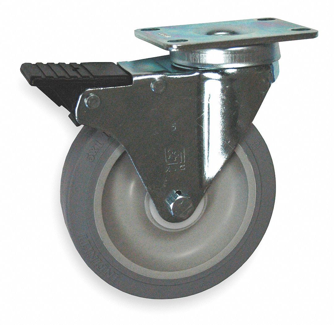 Swivel Caster: 2 1/2 in Overall Wd, 6 1/4 in Overall Dp