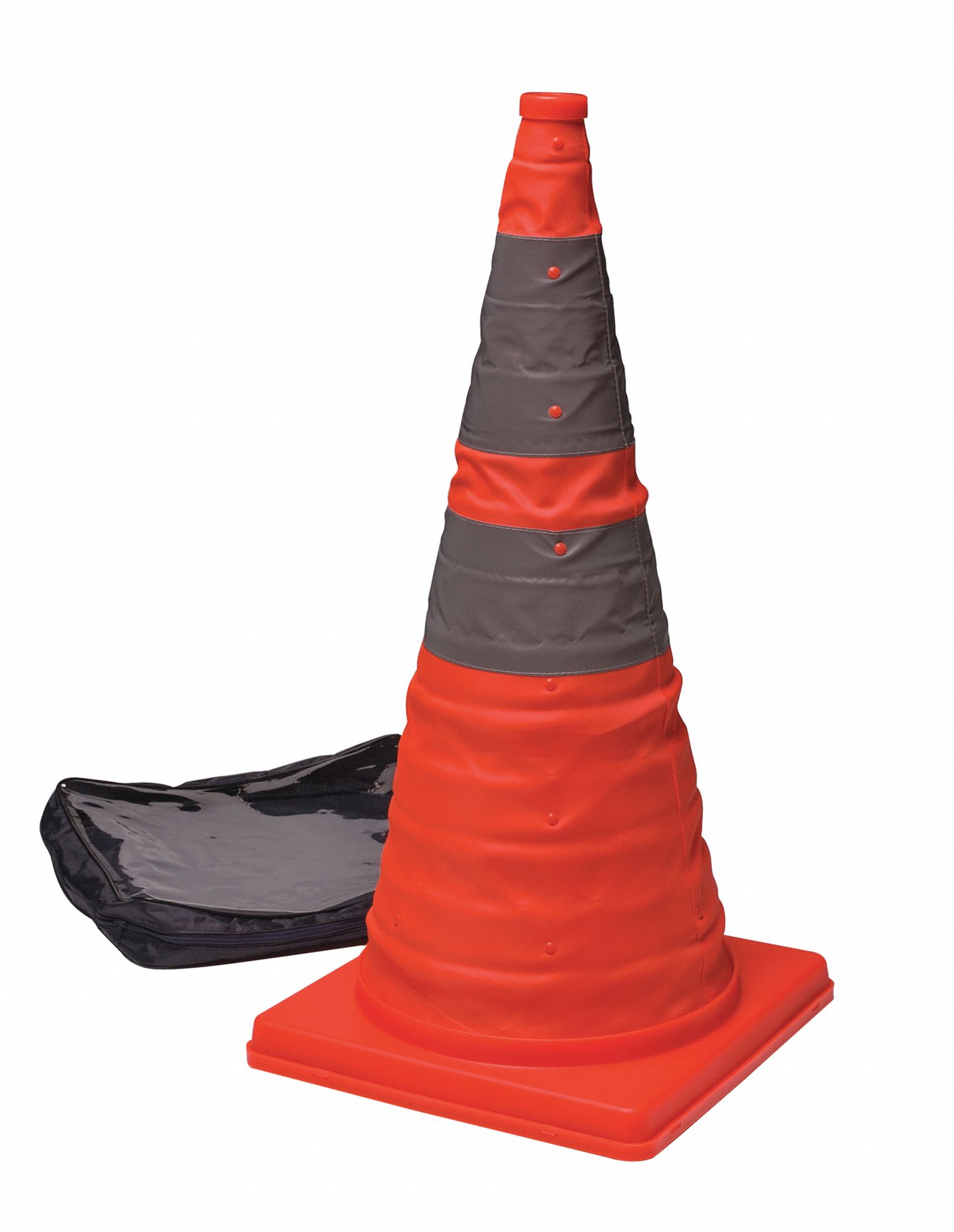 TOLCO Collapsible Traffic Cone, 28 in Cone Height, Orange, Nylon