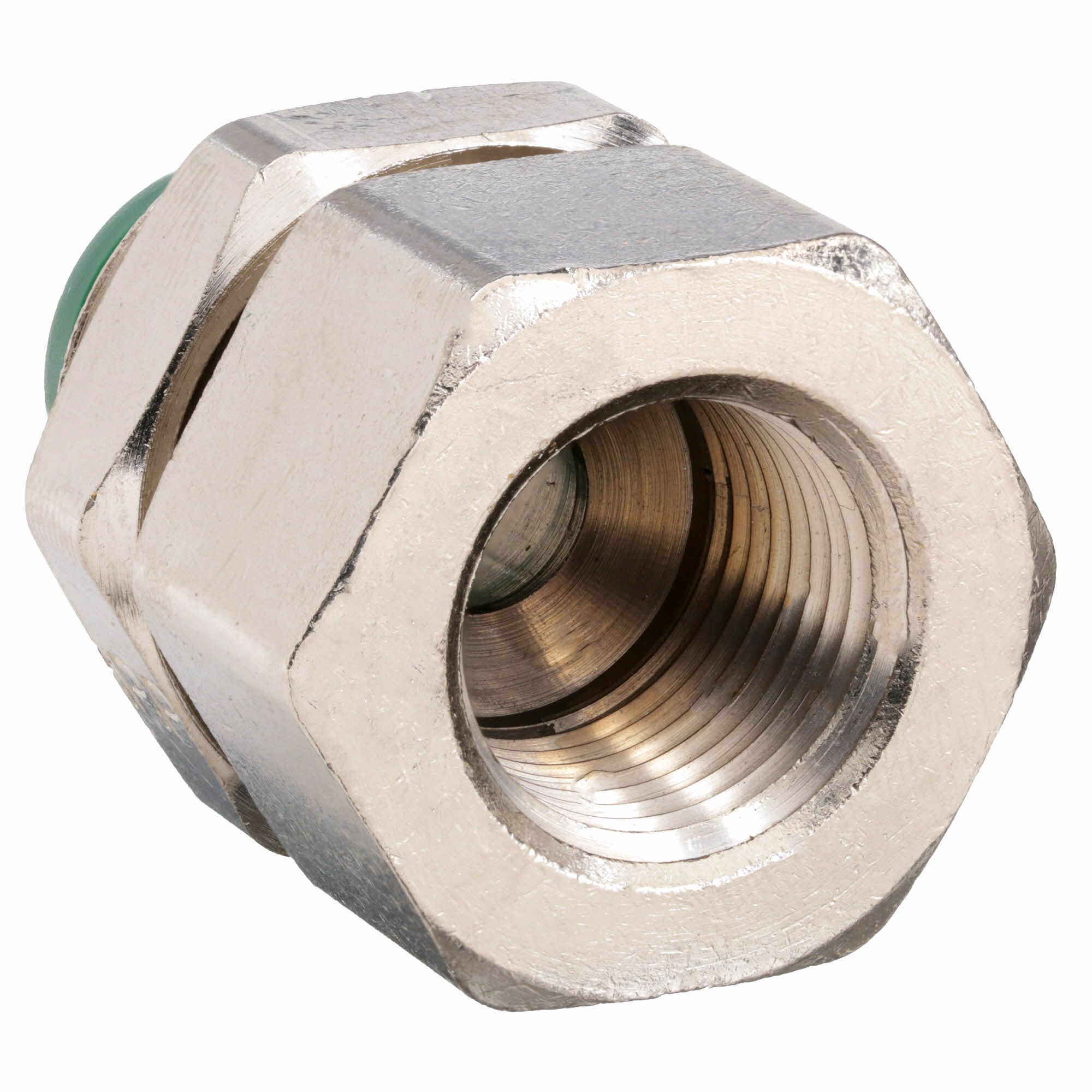 PARKER Female Bulkhead, Tube Fitting Material Nickel Plated Brass