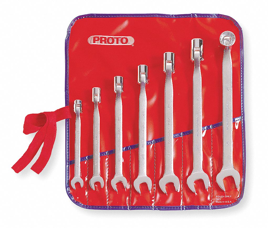 PROTO, Alloy Steel, Satin, Combination Wrench Set 1AKN6J1270A Grainger