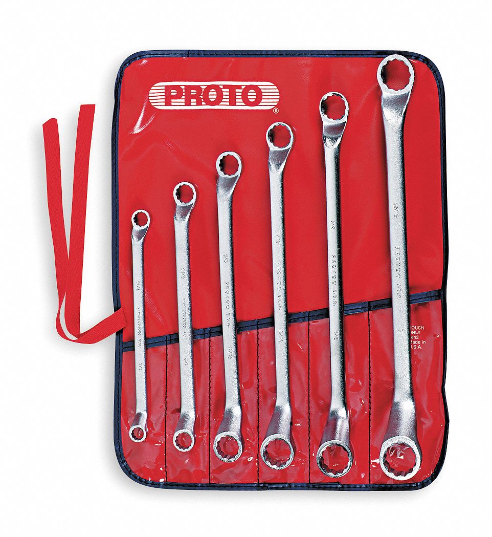 1AKP5 - Box End Wrench Set 3/8 to 1 6 pcs.