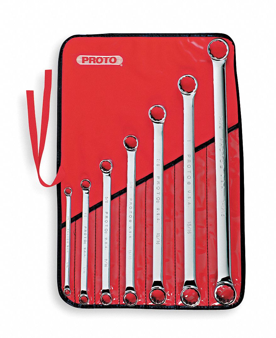 PROTO Box End Wrench Set, Alloy Steel, Chrome, Insulated No, Number of