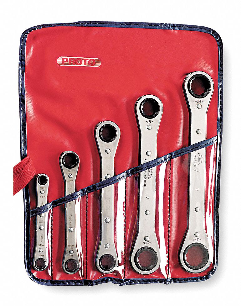 PROTO, Alloy Steel, Chrome, Box End Wrench Set 1AKR2J1190A Grainger