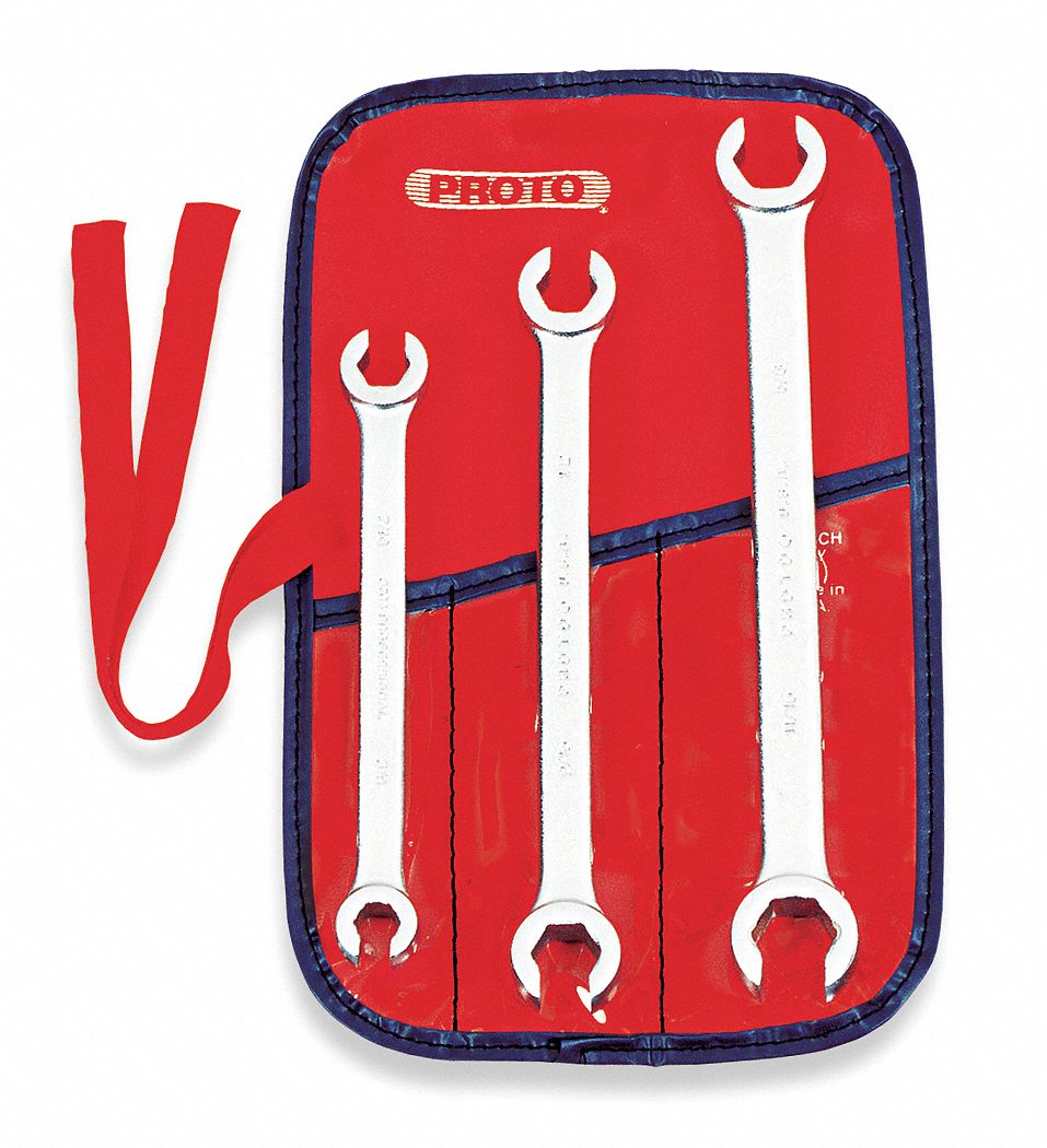 1AKT7 - Flare Double End Wrench Set 3Pieces 6Pts