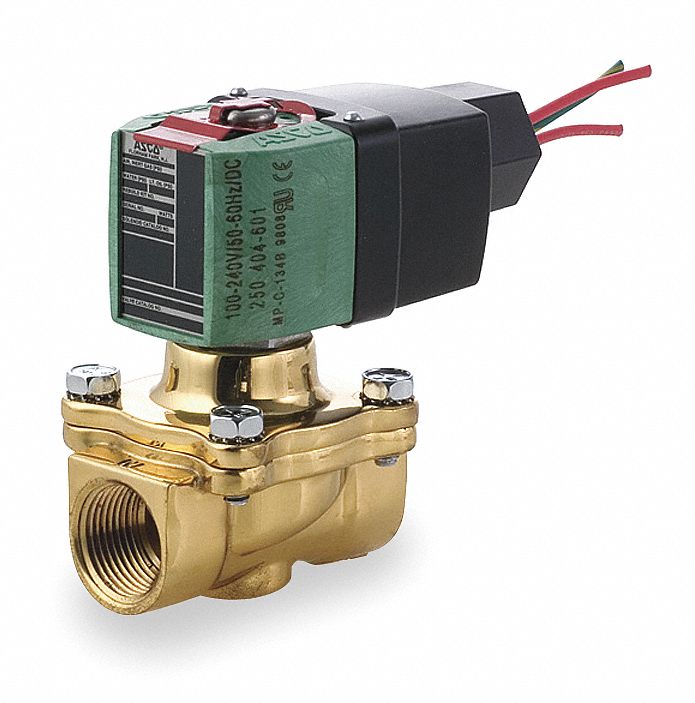 SOLENOID VALVE: 2-WAY, NORMALLY CLOSED, ⅜ IN PIPE SIZE, 100 TO 240V AC/DC, WATERTIGHT