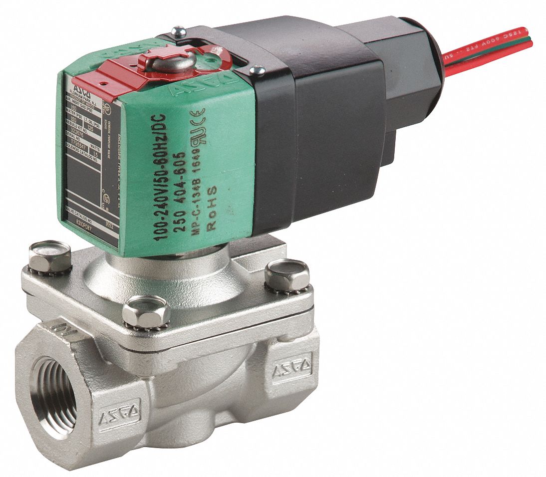 Redhat 100 To 240v Acdc Stainless Steel Solenoid Valve Normally Closed 12 Pipe Size 1alb1