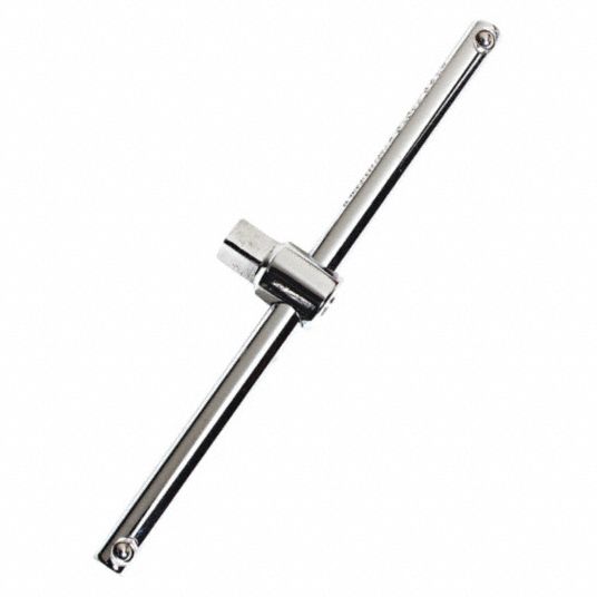 PROTO Sliding T-Handle: 1/2 in Drive Size, 12 3/4 in Overall Lg, Smooth  Grip, Alloy Steel, Chrome